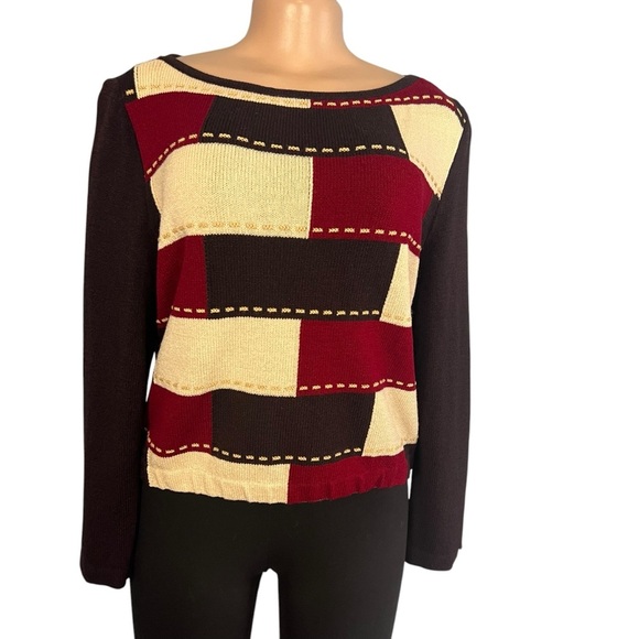 St. John Sport Color Block Knit Sweater - Picture 1 of 9